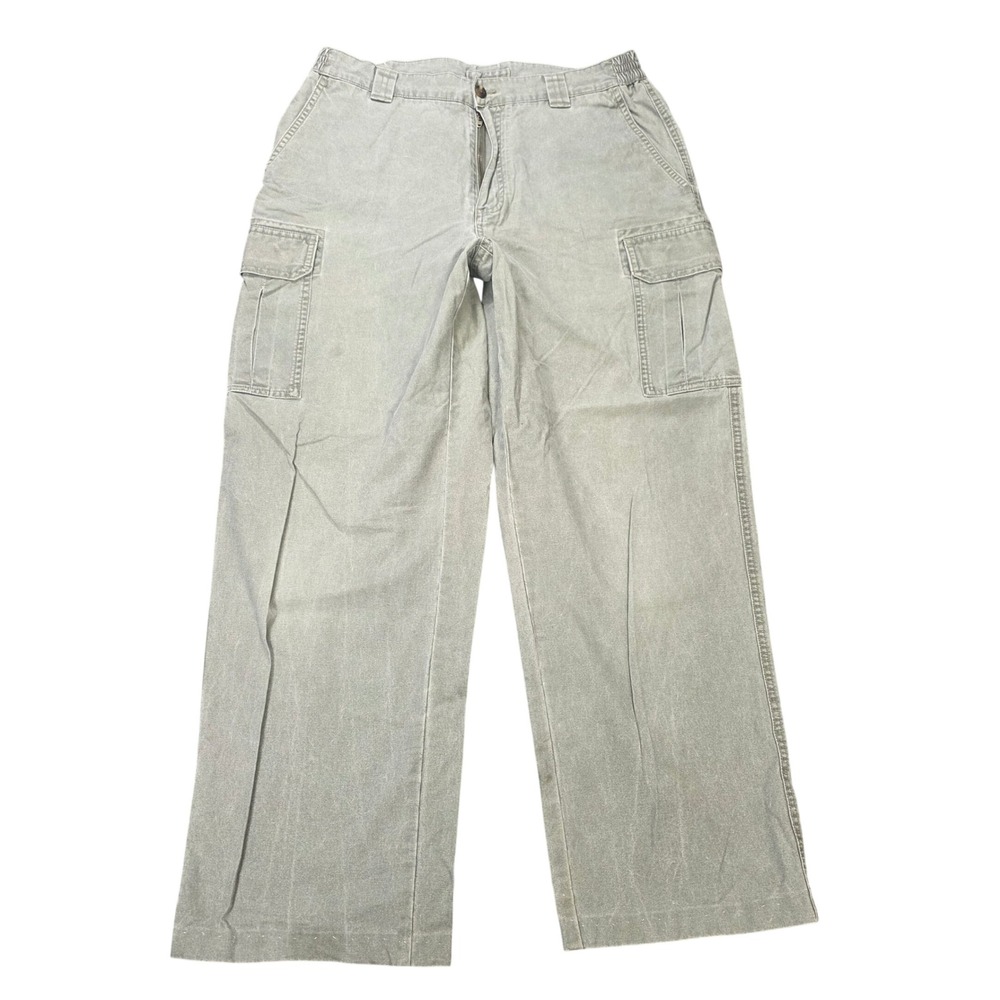 L.L. Bean Comfort Waist‎ Cargo Pants Men's Size 34x29 Sage Green Cotton 191819
